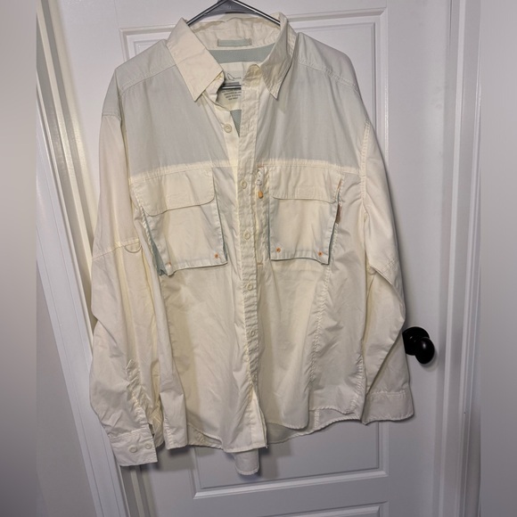 Bill Dance button up, long sleeve fishing shirt off white men's size x-large - Picture 1 of 10